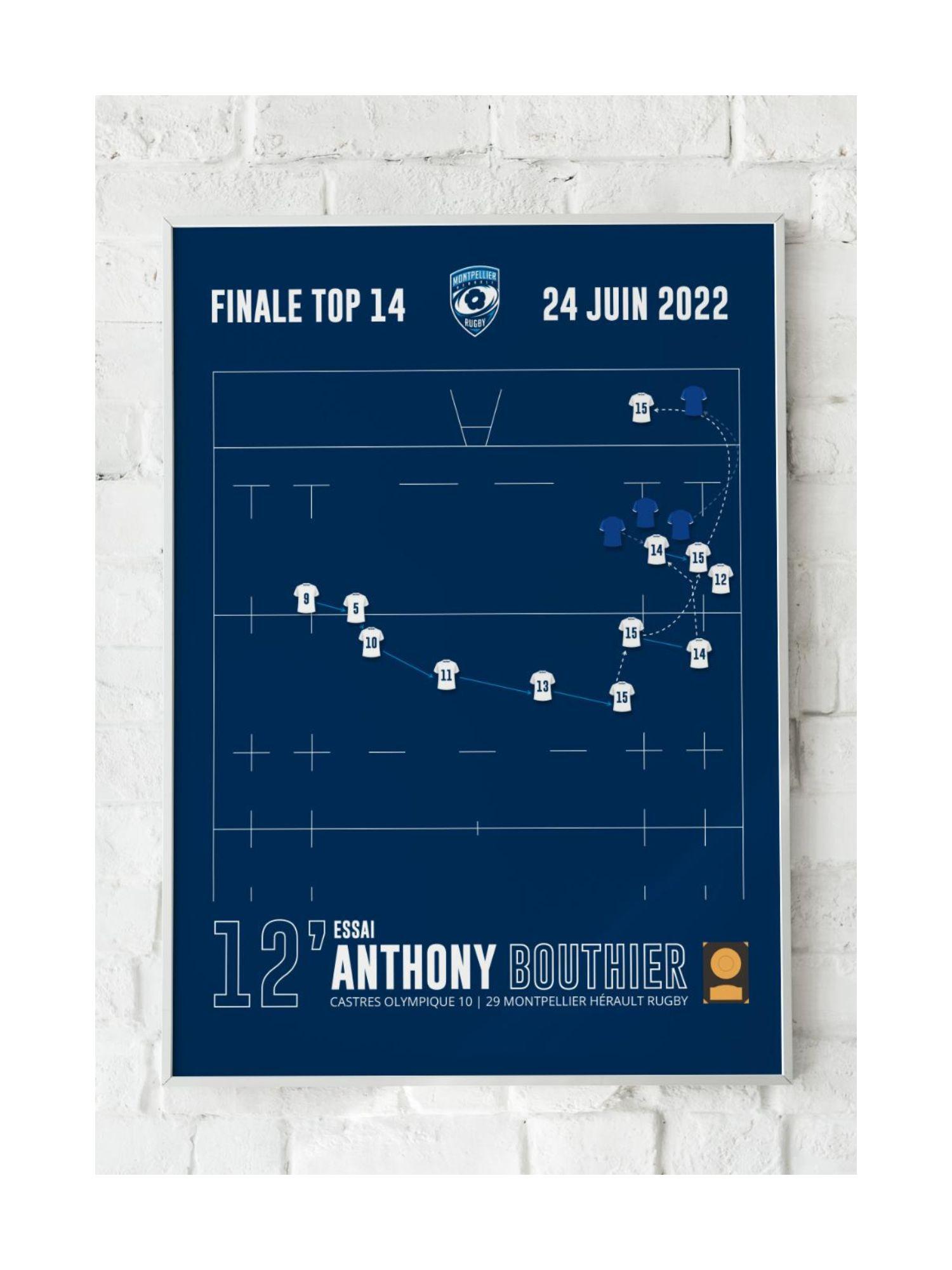Poster 50x70 - Finale TOP 14 - Essai Anthony Bouthier